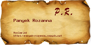 Panyek Rozanna névjegykártya